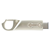 Clé USB OTG double interface en gros, rotative, en métal, avec mousqueton, type C, pour stockage de données