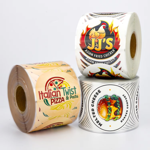 Etiqueta circular para cocina, logotipo personalizado, etiqueta de papel para alimentos, caja de Hamburgo, embalaje impermeable, pegatina para restaurante de <span class=keywords><strong>hamburguesas</strong></span> para pequeñas empresas - Product Image 1