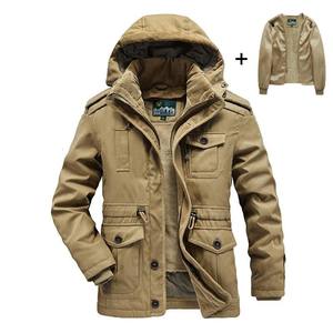 LAYENNE Nouvelles Doudounes Longues d'<span class=keywords><strong>Hiver</strong></span> à Capuche Mi-longues pour Hommes, <span class=keywords><strong>Manteau</strong></span> Grande Taille Épais en Polaire d'Extérieur pour Hommes - Product Image 1