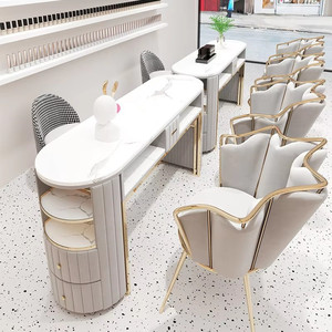 Ensemble table et chaise pour manucure – Table de manucure et poste de travail de beauté populaires pour usage individuel et double - Product Image 2