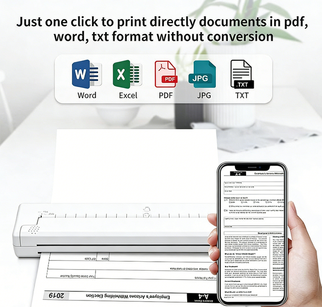 Wholesale Portable A4 Mini Portable Thermal Printer Wireless Handheld Inkless Document and Photo Printer for Business Trip