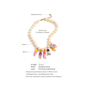 JINYOU 4080, joyería hecha a mano con estilo, cadena de cuentas de piedra de cristal, Bikini de resina, abalorios de muñeca, gota de Japón, bonito collar de moda impermeable - Product Image 6