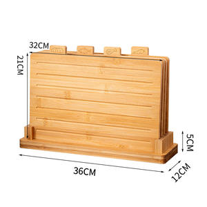 Set papan potong bambu, blok potong kayu ramah lingkungan untuk klasifikasi makanan dapat dilipat untuk pernikahan - Product Image 6