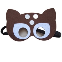 Masque facial demi-visage pour enfants Halloween, design personnalisé, durable, en feutre de laine doux, rechargeable, LED, tendance, aspect 3D, animaux