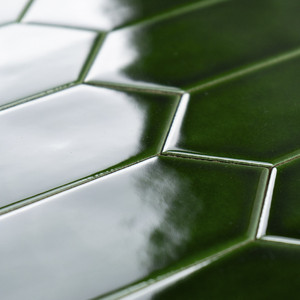 Azulejo Verde Oscuro 5x25 cm Brillante con Bordes Irregulares - Product Image 6