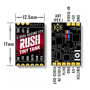 RUSHFPV Tiny Tank 350mW VTX 5.8G 48CH TBS SmartAudio <span class=keywords><strong>U</strong></span>.FL Ultraleichter 1,4g FPV Video-Sender für Toothpick Whoop Drohnen - Product Image 3