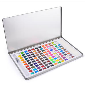 Peinture aquarelle en boîte métallique de qualité supérieure chinoise, non toxique, vente chaude, 56 couleurs, palette - Product Image 2