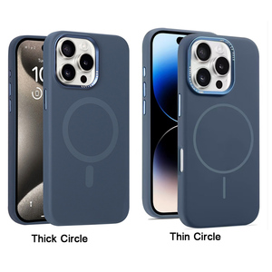 Étui de téléphone sans fil avec boutons métalliques de qualité supérieure, coque de téléphone mobile en silicone magnétique pour iPhone 15 16 Pro - Product Image 5