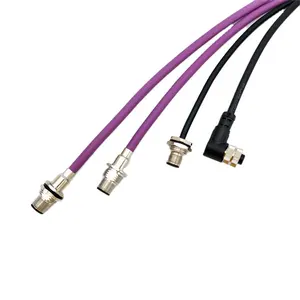 Kalkan Cambus erkek tak soket 3 4 5 8 pin PVC PUR elektrik teli konnektörü m12 özel kablo üreticileri