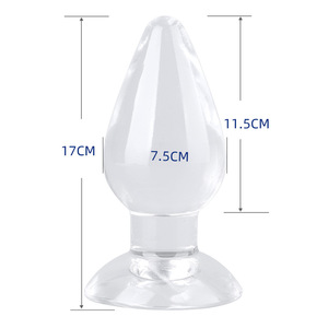 Set di plug anali giganti con ingresso posteriore, include misure S, M, L, plug anale in cristallo altamente trasparente - Product Image 4