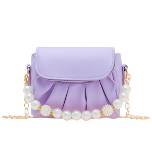 Tas kecil anak perempuan Fashion tas putri mutiara baru dompet koin lipat - Product Image 4