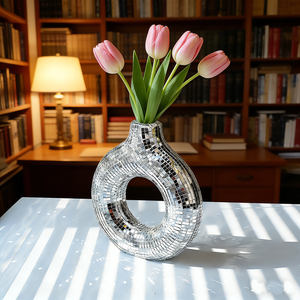 Décoration Boule Miroir Fondante - Sculpture Scintillante Faite à la Main pour Fête d'Anniversaire, Table <span class=keywords><strong>de</strong></span> Maison, Décoration Festive, Idée <span class=keywords><strong>Cadeau</strong></span> - Product Image 3
