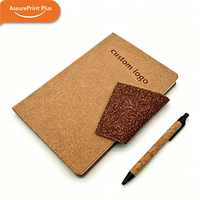 Cuaderno de Tapa Dura Magnética con Corcho y Café Reciclado, Ecológico, Sin Plástico, Impresión UV, Logotipo Grabado para Empresas