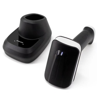 Escáner Inalámbrico con Base de Carga, Lector de Códigos QR USB Portátil para Punto de Venta y Gestión de Inventario - Escaneo Automático de Alta Velocidad