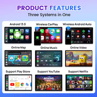 Multimédia, plus d'applications, 8G+128GB, système Android 13, Carplay, module USB, mini radio de voiture, adaptateur Carplay sans fil pour Youtobe, Netflix