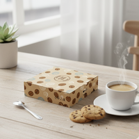 Boîte pliante en carton personnalisée par le fabricant pour biscuits, gâteaux et pâtisseries, couleur marron kaki café