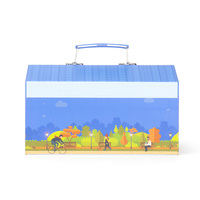 Boîte-cadeau de jouet d'enfants de dessin animé ensemble portatif de boîte-cadeau de papier de cadeau en forme de maison de carton pour l'emballage