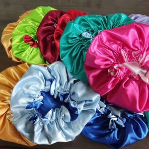 Gorro de Dormir de Seda Ajustable con Logotipo Personalizado, Banda Elástica Ancha, Gorro de Satén para Dormir para Mujeres con Cabello Rizado, Adultos, Cuatro Estaciones - Product Image 3