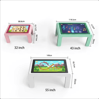 Meja Permainan Pintar Layar Sentuh Multimedia Android 4K HD 55-Inci Interaktif dengan Fitur Naik-Turun untuk Pendidikan dan Penggunaan di Rumah
