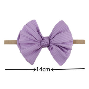 Groothandel Zachte Stof Big Strik Top Knoop Hoofdband Baby Hoofdband Strik Haar Sjaal Pasgeboren Baby Meisje Hoofdband - Product Image 5