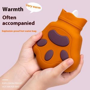<b>Mini</b> Bear Paw Silicone Hand Warmer Microwaveable Portable Hot Water <b>Bottle</b> for Winter Gift Pain Relief - Product Image 1