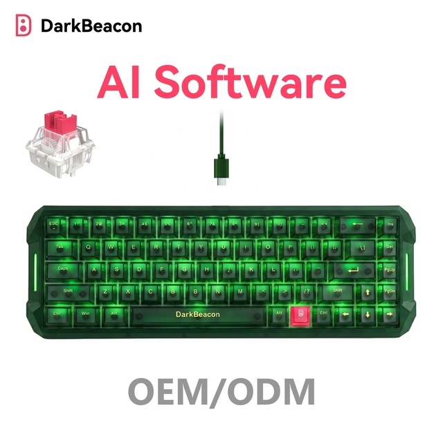Flux 68 Green Wired Hall Effect Magnetic Mechanical RGB Backlit ANSI Layout Multi Language Rapid Trigger AI Gaming Keyboard