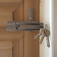 Serrure à mortaise anti-perçage YIGE en cuivre massif nickel satiné noir 100 mm, durable, avec cylindre à 3 clés pour PVC/bois, vente directe usine