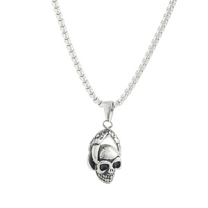 Collar de Calavera de Acero de Titanio yunnique para Hombre, Colgante de Halloween, Joyería para Fiestas, Colgante de Moda con Cabeza de Esqueleto - Product Image 5