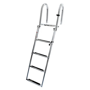 Stainless Steel Boat Ladder 4 <b>Step</b> Foldable With Curved Handrails For Marine Use - Product Image 1