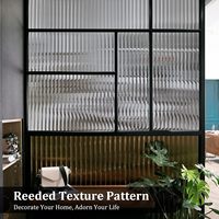 Film adhésif 3D moderne en PET à effet verre cannelé pour fenêtres et portes de maison - Confidentialité, étanche, garantie 5 ans