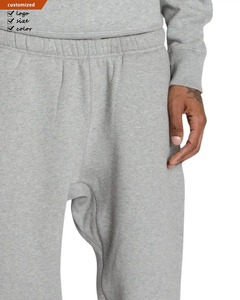 <span class=keywords><strong>Pantaloni</strong></span> da Jogging in Pile Grigio Tinta Unita per Uomo Alta Moda <span class=keywords><strong>con</strong></span> Elastico in Vita e Polsini <span class=keywords><strong>Pantaloni</strong></span> Casual in Cotone Pesante - Product Image 5