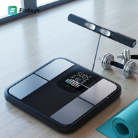 Balance intelligente d'analyse de la composition corporelle à 8 électrodes, capacité 180 kg, alimentée par batterie, verre trempé, pour la maison et la salle de sport