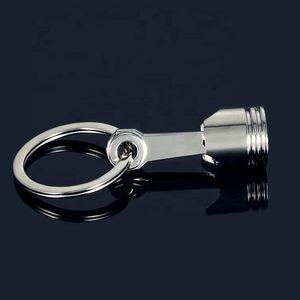 Porte-clés en métal 3D en forme de piston de moteur, accessoire automobile en gros - Product Image 2