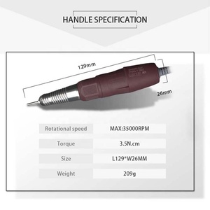 2025J OEM Corée Original Puissant 207B+120 Rouge Micromoteur pour Laboratoire Dentaire, Outils de Polissage de Prothèses, <span class=keywords><strong>Ponceuse</strong></span> Podologique, <span class=keywords><strong>Ponceuse</strong></span> à Ongles pour Manucure et Gel - Product Image 3