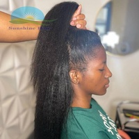 Extensions de cheveux humains indiennes, naturelles, cheveux crépus, lisses, naturelles, noires, 10a, 12a, livraison gratuite