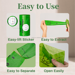 ถุงเก็บมูลสุนัขแมวแบบใช้แล้วทิ้งเป็นมิตรต่อสิ่งแวดล้อมพลาสติกย่อยสลายได้ตามธรรมชาติ - Product Image 2