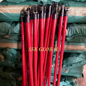 Vietnam-made 120cm Eco-Friendly Waterproof Eucalyptus Wooden Broom Stick Italian Red PVC Head 2-in-1 Dustpan <b>Mop</b> Portable Home - Product Image 5