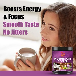 OEM ODM Mushroom Coffee Powder 10 Functional Mushrooms Blend Boost Energy Immune Focus This Keto Friendly Supplement Powder - Product Image 4