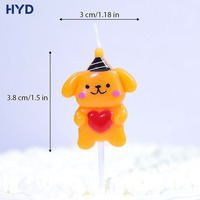 Velas de Fiesta para Cachorros al por Mayor 2026, Vela de Regalo con Forma de Animal 3D con Corazón Rojo para Baby Shower, Decoraciones para Fiestas Infantiles