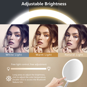 New Bluetood-kích hoạt LED chiếu sáng máy tính để bàn mỹ phẩm trang điểm gương - Product Image 3