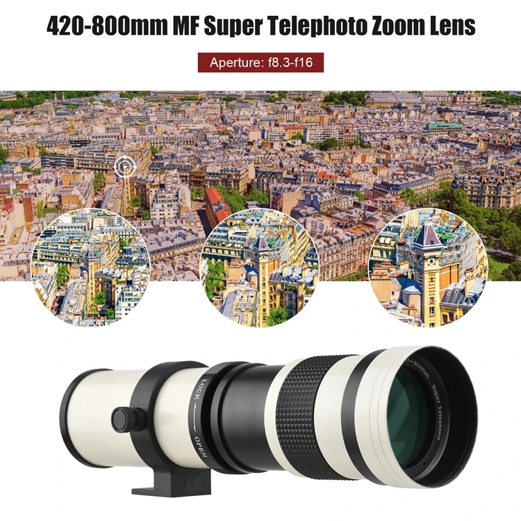Canon EF Mount Telephoto Lens 420-800mm F/8.3-16 with T Adapter