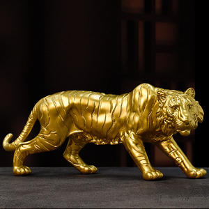 Oggetti Decorativi per Soggiorno, Moderna Statua di Tigre Dorata in Resina, Scultura Animale per Ingresso, Sala da Pranzo, Mobile TV - Product Image 3