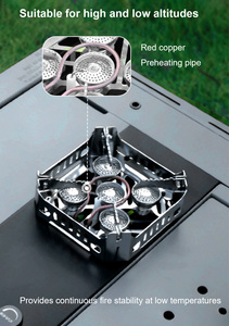 0.5UNIT 304 不锈钢手动便携式野营单燃烧器 IGT 平面大功率丁烷燃气炉带点火装置 - Product Image 5