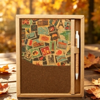 Carnets en bois naturel écologiques, stylos en liège, boîtes cadeaux, parfait pour les cadeaux d'entreprise, fournitures scolaires, cadeaux de Pâques