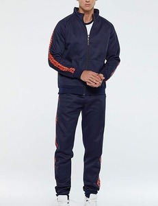 Vêtements de sport personnalisés unisexe pour hommes Ensemble de vestes de survêtement Pantalon droit avec motif solide Coupe ample en jersey de polyester - Product Image 2