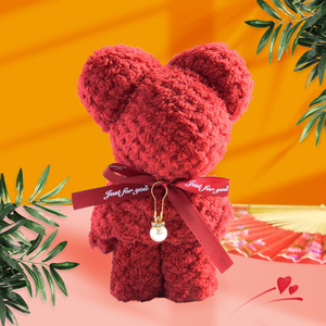 Ventas calientes Tienda de fábrica Mejor regalo Venta al por mayor Etiqueta privada Lindo oso Ducha Microfibra Juegos de regalo suave Toallas faciales - Product Image 2
