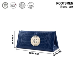 Bolsa de Maquillaje con Estampado de Cocodrilo, Azul Marino, Cuero PU, 36x10x14cm, Forma Triangular, Organizador de Cosméticos Grande, Logotipo Personalizado, OEM, ODM, MOQ Bajo - Product Image 1