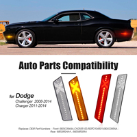 Lampu Penanda Samping Mobil Bentuk X Depan Belakang untuk Dodge Challenger 2008-2014 Charger Lampu Depan Amber Belakang Merah 4 Pcs
