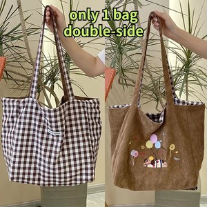 Sacs fourre-tout en velours côtelé à double face avec broderie féminine LOGO et couleurs personnalisées pour toutes <span class=keywords><strong>les</strong></span> saisons. - Product Image 2