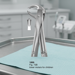 Pinzas de Extracción Manuales de Acero Inoxidable para Uso Dental Fig. Molares Inferiores 73B para Niños (Patrón Inglés) - Product Image 2